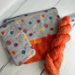 Crochet and Knitting hand made cotton Project Bag with magnetic accessories case