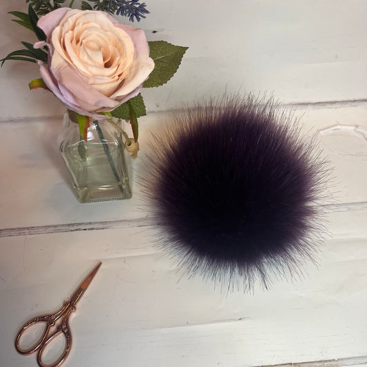 Regal faux fur pom pom. Detachable option. Handmade