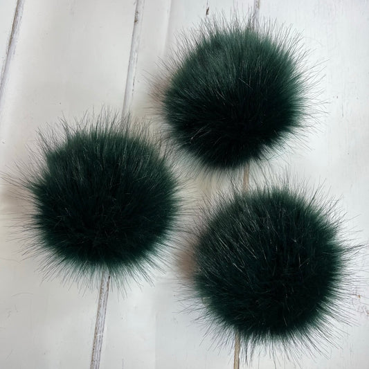 Pine Tree handmade faux fur pom pom. Detachable option. Handmade