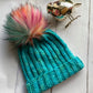 Ribbed Crochet pom pom hat pattern - beginner