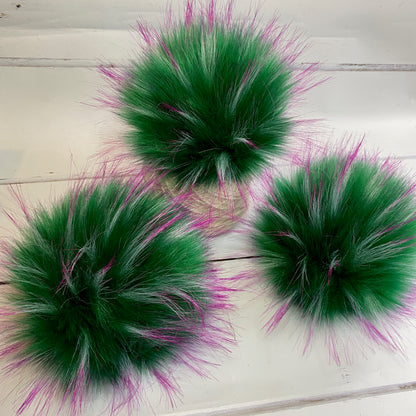 Monsters handmade faux fur pom pom. Detachable option. Handmade