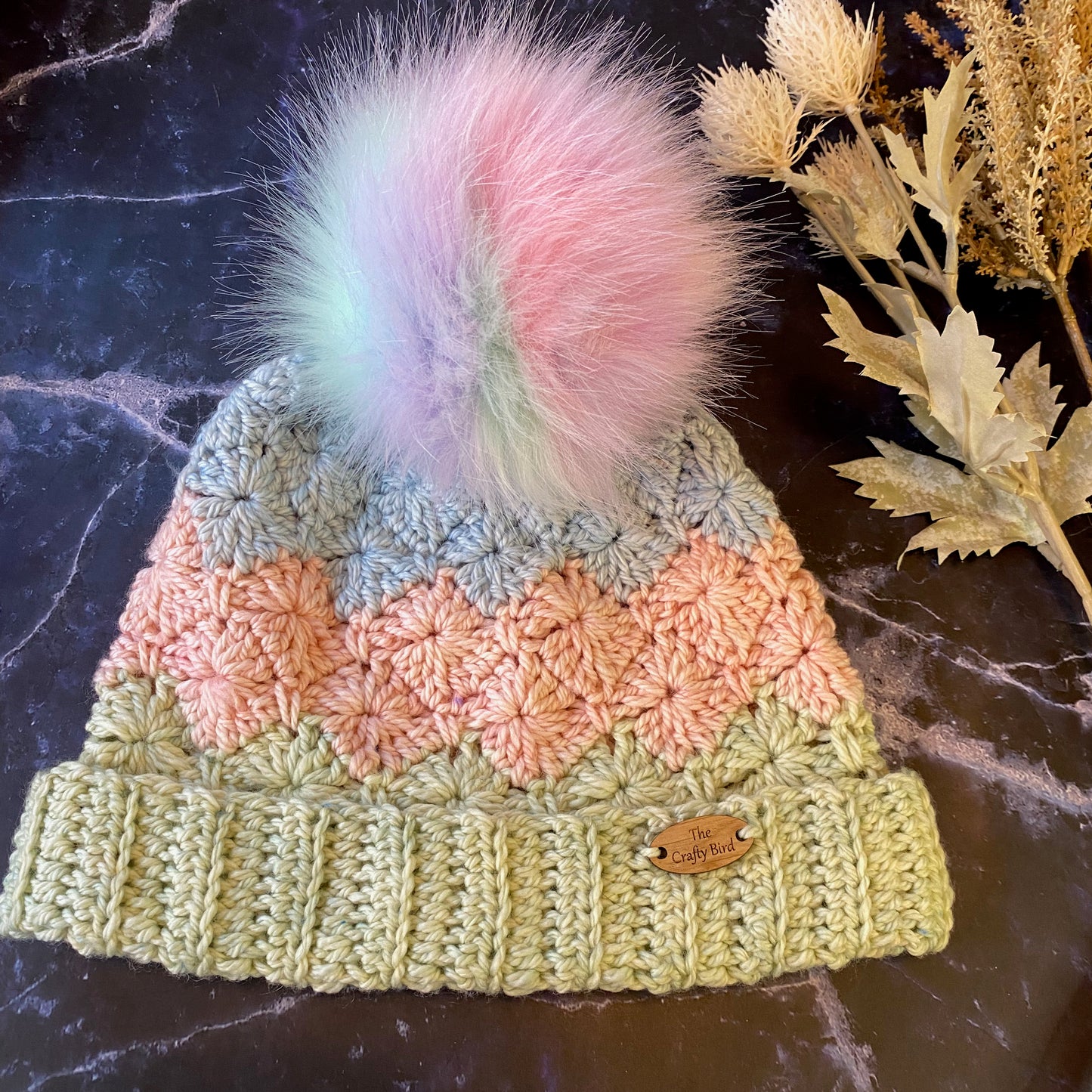 Peony crochet Hat Pattern - Intermediate