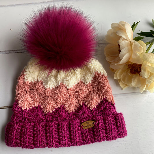 Peony crochet Hat Pattern - Intermediate