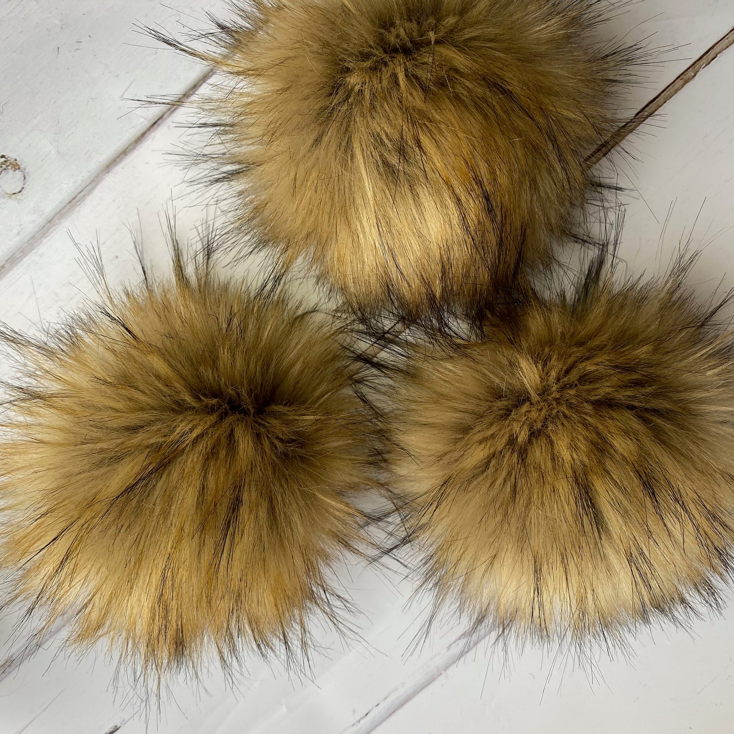 Brown Bear handmade faux fur pom pom. Detachable option. Handmade