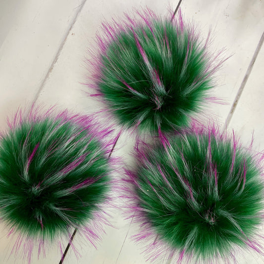Monsters handmade faux fur pom pom. Detachable option. Handmade - NEW